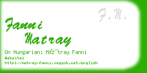 fanni matray business card